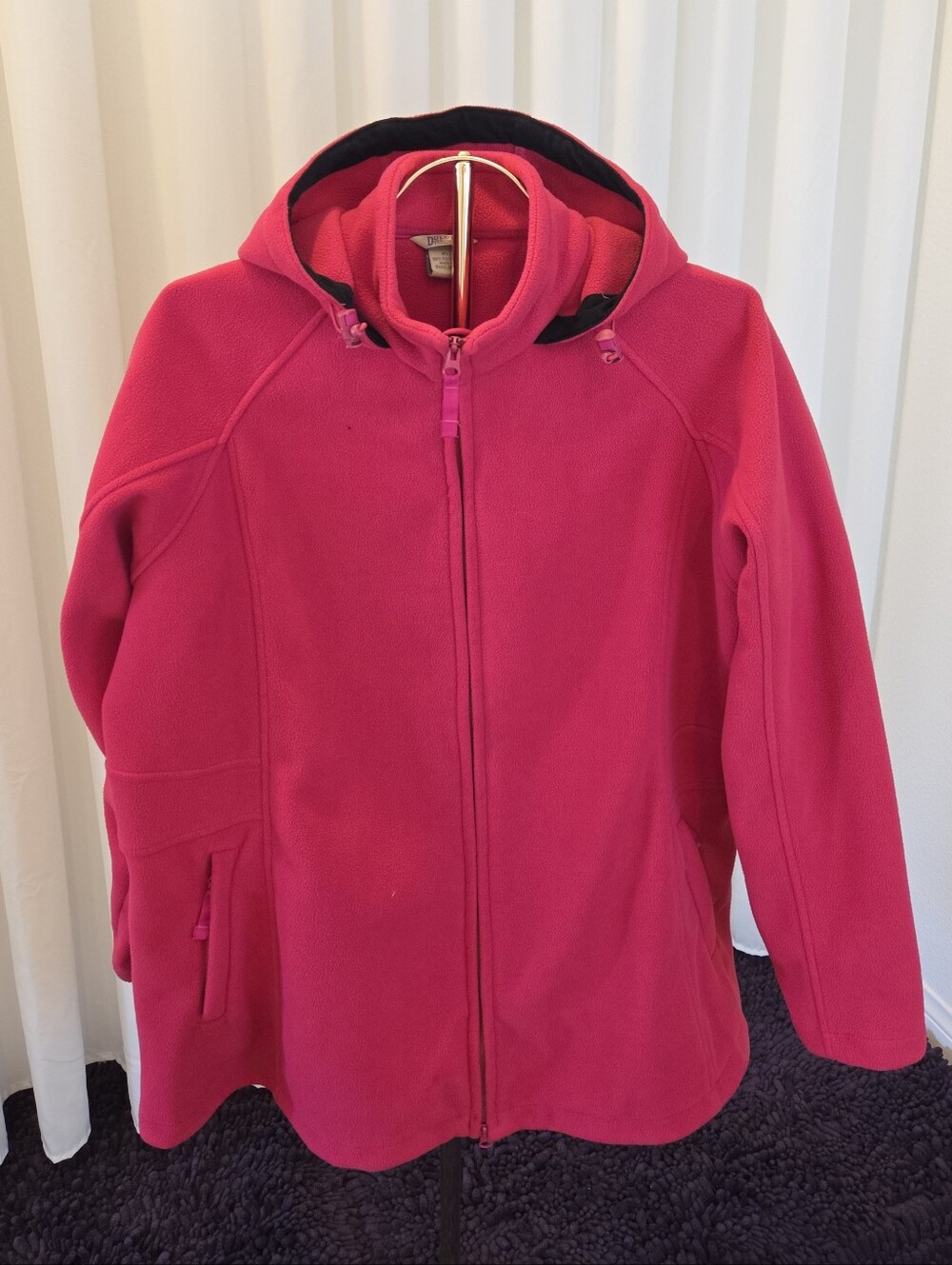 Duluth Trading Co Women's Hooded Fleece Jacket - Bright Pink XL Like New